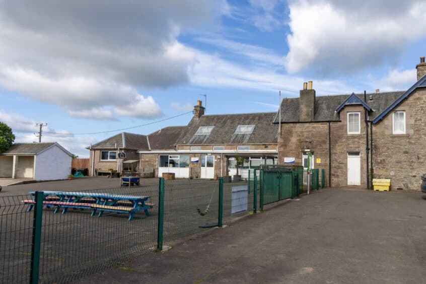 Logiealmond Primary School, a stone school in the Perthshire glen